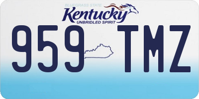 KY license plate 959TMZ