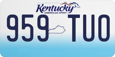 KY license plate 959TUO