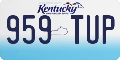 KY license plate 959TUP