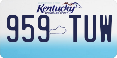 KY license plate 959TUW