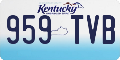 KY license plate 959TVB
