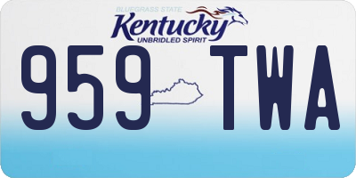 KY license plate 959TWA