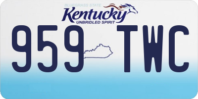 KY license plate 959TWC