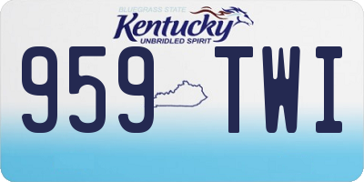 KY license plate 959TWI