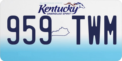 KY license plate 959TWM