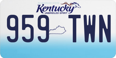 KY license plate 959TWN