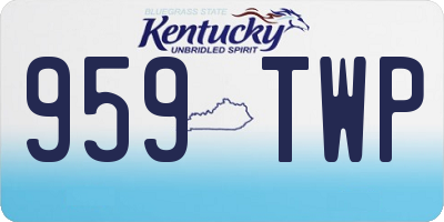 KY license plate 959TWP