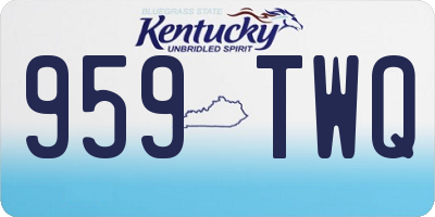 KY license plate 959TWQ