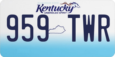 KY license plate 959TWR