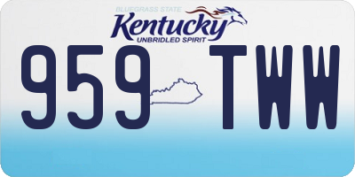 KY license plate 959TWW