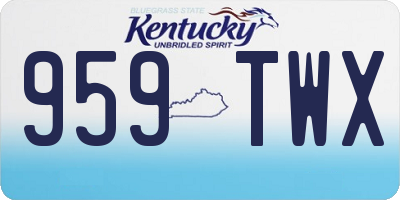 KY license plate 959TWX