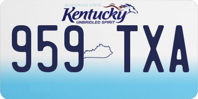 KY license plate 959TXA