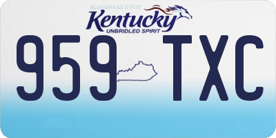 KY license plate 959TXC