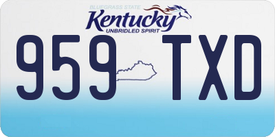 KY license plate 959TXD