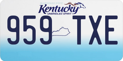 KY license plate 959TXE