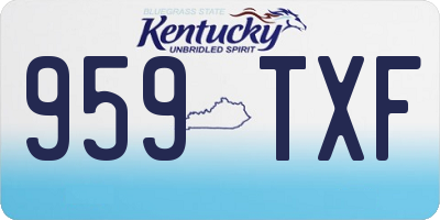 KY license plate 959TXF