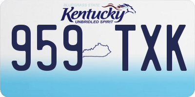 KY license plate 959TXK
