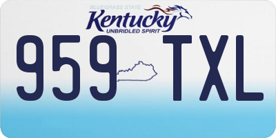 KY license plate 959TXL