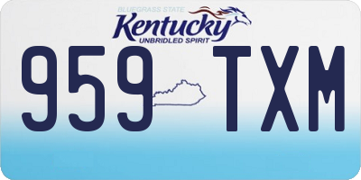 KY license plate 959TXM