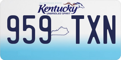 KY license plate 959TXN