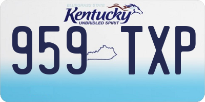 KY license plate 959TXP