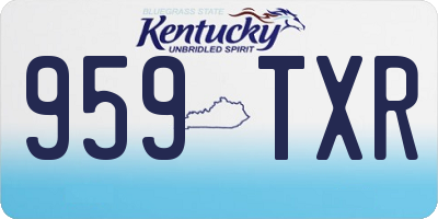 KY license plate 959TXR