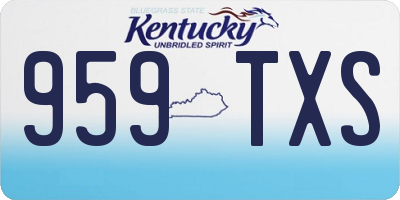 KY license plate 959TXS