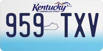 KY license plate 959TXV