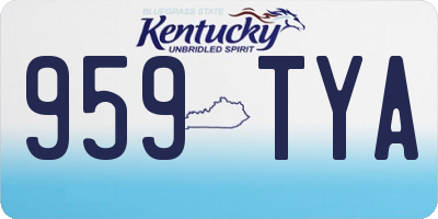 KY license plate 959TYA