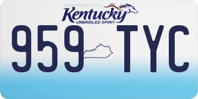KY license plate 959TYC