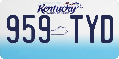 KY license plate 959TYD