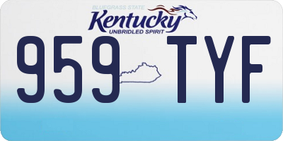 KY license plate 959TYF