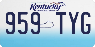 KY license plate 959TYG