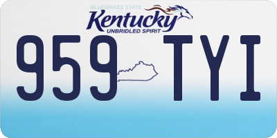 KY license plate 959TYI