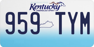 KY license plate 959TYM