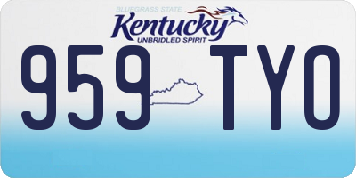 KY license plate 959TYO