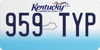 KY license plate 959TYP