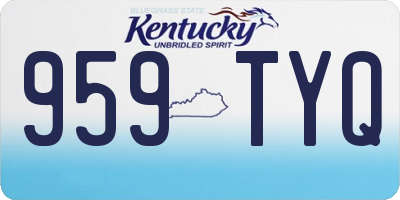 KY license plate 959TYQ