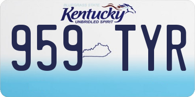 KY license plate 959TYR