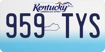 KY license plate 959TYS