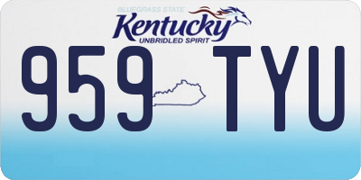 KY license plate 959TYU