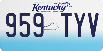 KY license plate 959TYV