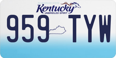 KY license plate 959TYW