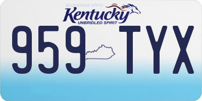 KY license plate 959TYX