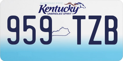KY license plate 959TZB