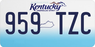 KY license plate 959TZC