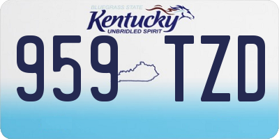 KY license plate 959TZD