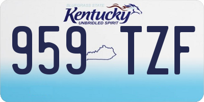 KY license plate 959TZF