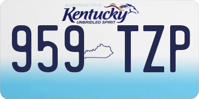 KY license plate 959TZP