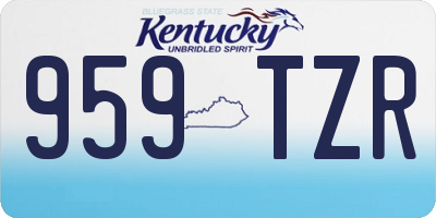 KY license plate 959TZR